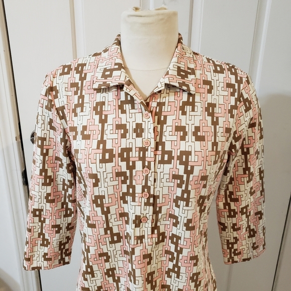 J. Mc Geometric Patterned Blouse - Picture 2 of 8